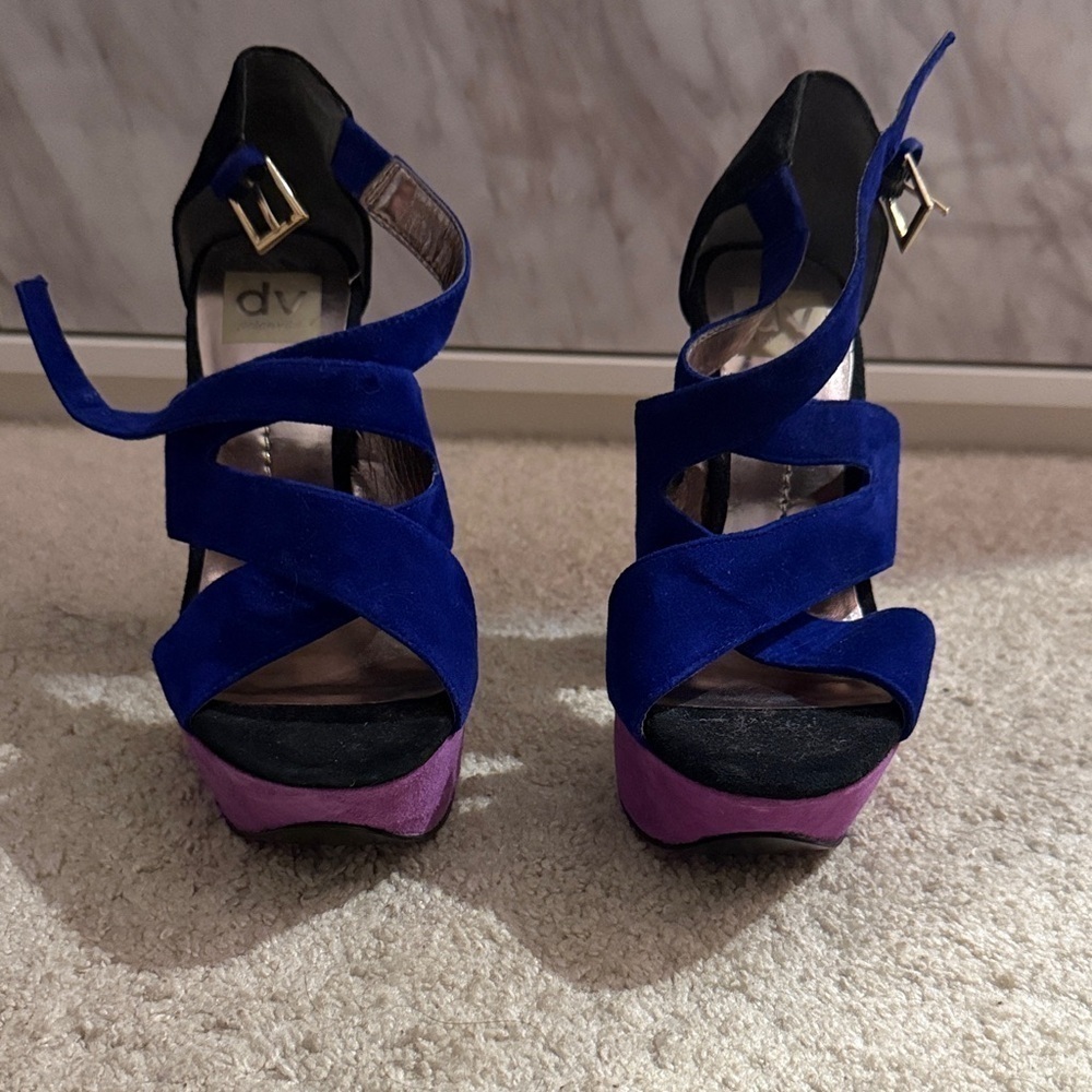 DV by Dolce Vita Blue, Purple, and Red Platform Heels - Picture 2 of 4